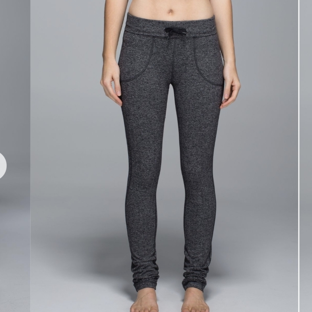 Lululemon Skinny Will Yoga Pant 2 Full-On Luon Herringbone Drawstring Legging XS